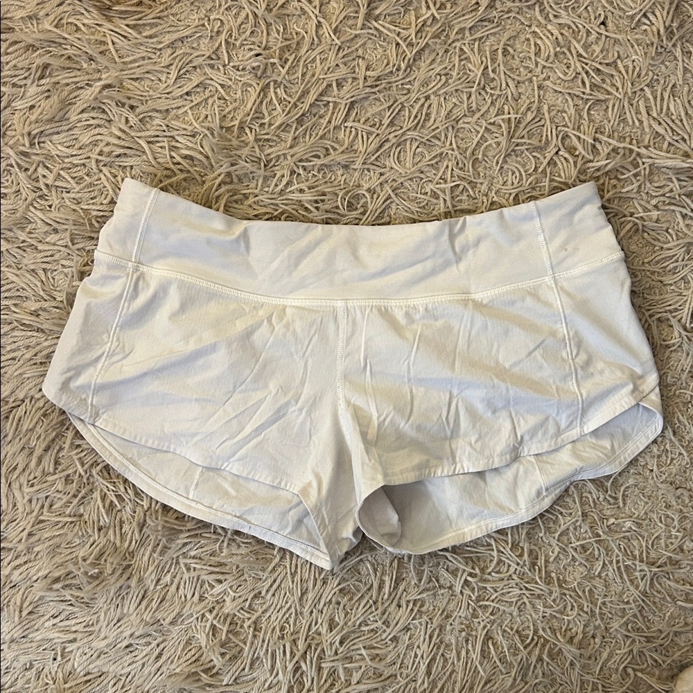 Lululemon White Athletic Shorts